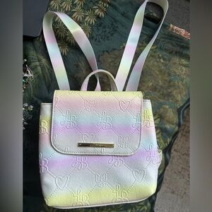 Betsey Johnson Pastel LB Logo Mini Backpack Ombré-hued